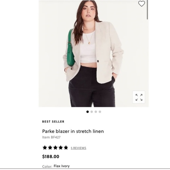 J. Crew Parke stretch linen blazer, Flax beige, Single Button size 2 - Picture 15 of 15